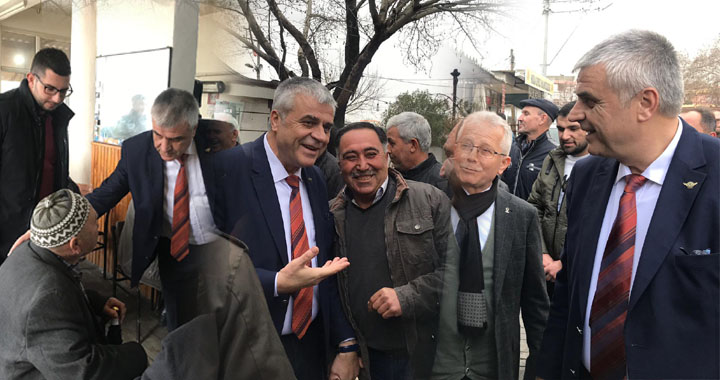 AK Parti Belediye Başkan Adayı Hüseyin Eryüksel, Seyitahmet ve Cumhuriyet Mahallesi esnafını ziyaret etti