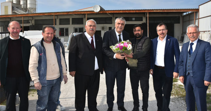 Hüseyin Eryüksel, Karaosmanoğlu ve Recep Akkaya sanayi sitesini ziyaret etti