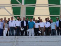 Akhisar Belediye Meclis Üyeleri stadyum inşaatını yerinde inceledi