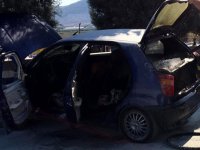 Akhisar'da LPG dolumu yapılan araç alev alev yandı