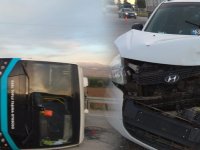Otomobil ile minibüs çarpıştı 7 yaralı