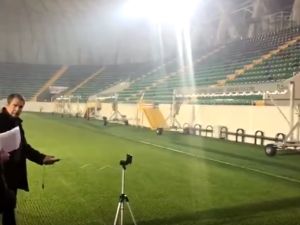 Spor Toto Akhisar Belediye Stadyumu ışıklandırma kontrolleri TFF tarafından yapıldı