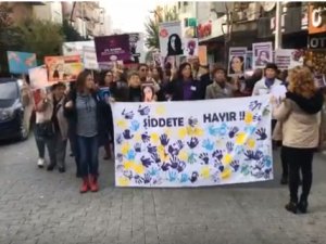 Akhisar demokrasi platformu kadına şiddete karşı yürüyüş