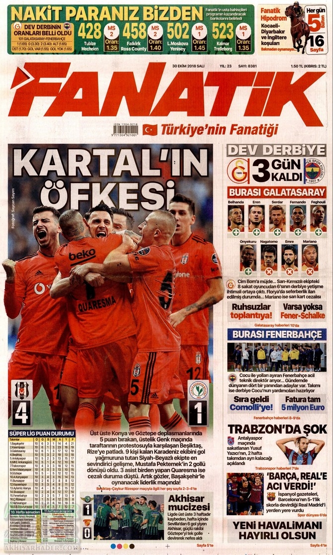 Akhisarspor'un Göztepe galibiyeti sonrası gazete manşetleri 2