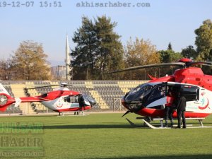 Akhisar'da hava ambulansı pilot değişimi yapıldı