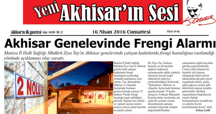 Yeni Akhisar'ın Sesi Gazetesi 16 Nisan 2016