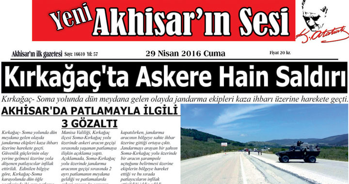 Yeni Akhisar'ın Sesi Gazetesi 29 Nisan 2016