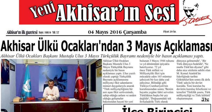 Yeni Akhisar'ın Sesi Gazetesi 4 Mayıs 2016
