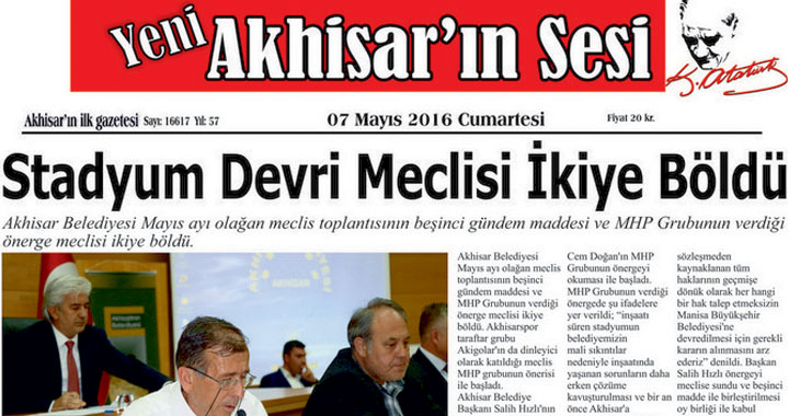 Yeni Akhisar'ın Sesi Gazetesi 7 Mayıs 2016