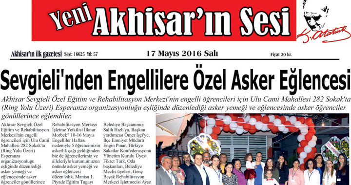 Yeni Akhisar'ın Sesi Gazetesi 17 Mayıs 2016