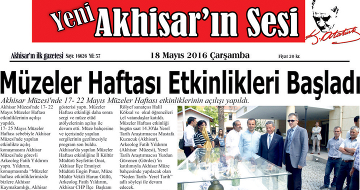 Yeni Akhisar'ın Sesi Gazetesi 18 Mayıs 2016