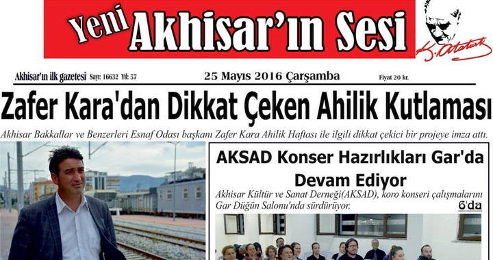 Yeni Akhisar'ın Sesi Gazetesi 25 Mayıs 2016