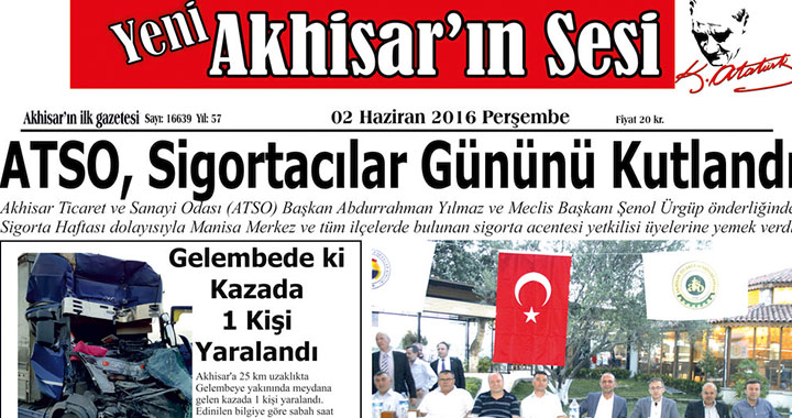 Yeni Akhisar'ın Sesi Gazetesi 2 Haziran 2016
