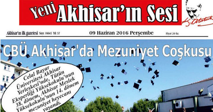 Yeni Akhisar'ın Sesi Gazetesi 9 Haziran 2016