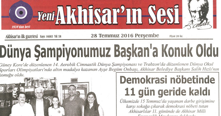 Yeni Akhisarın Sesi 28 Temmuz 2016