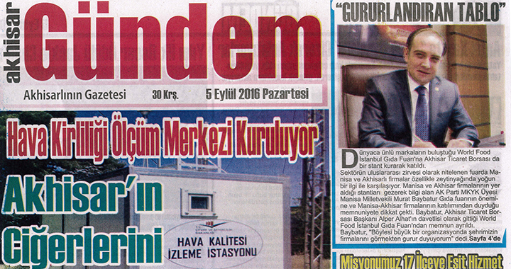 Akhisar gündem gazetesi 5 Eylül 2016