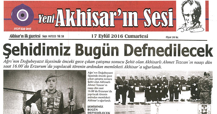 Yeni Akhisarın Sesi Gazetesi 17 Eylül 2016