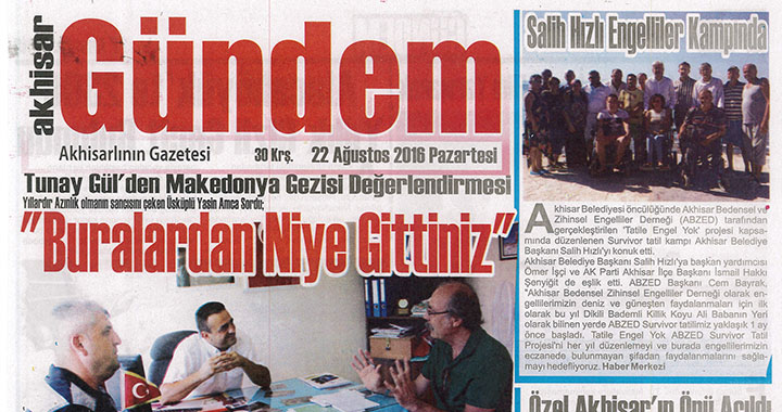 Akhisar Gündem Gazetesi 22 Ağustos 2016
