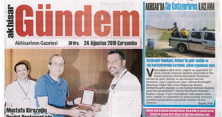 Akhisar Gündem Gazetesi 24 Ağustos 2016