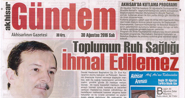 Akhisar Gündem Gazetesi 30 Ağustos 2016
