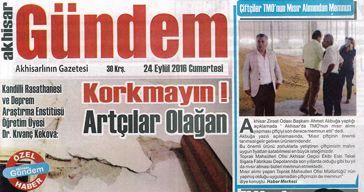 Akhisar Gündem Gazetesi 24 Eylül