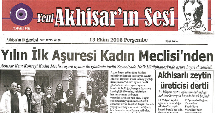 Yeni Akhisarın Sesi Gazetesi 13 Ekim 2016