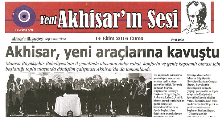 Yeni Akhisarın Sesi Gazetesi 14 Ekim 2016