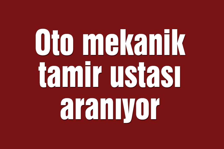 Oto mekanik tamir ustası aranıyor