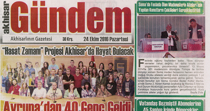 Akhisar Gündem Gazetesi 24 Ekim 2016