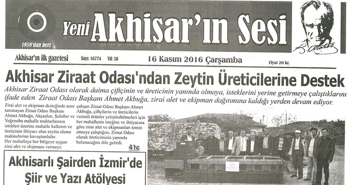 Yeni Akhisarın Sesi Gazetesi 16 Kasım 2016