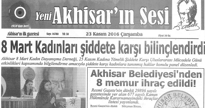 Yeni Akhisarın Sesi Gazetesi 23 Kasım 2016