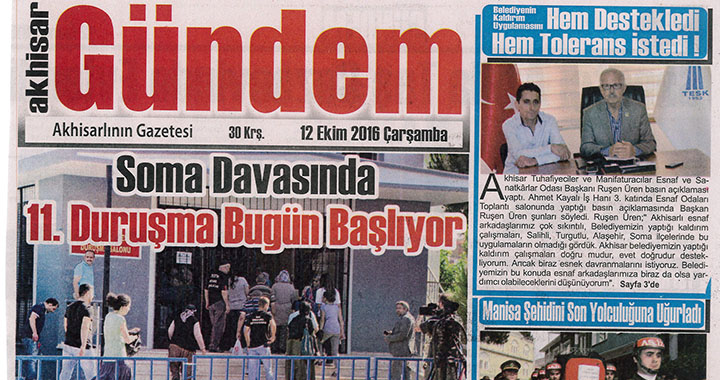 Akhisar Gündem Gazetesi 12 Ekim 2016