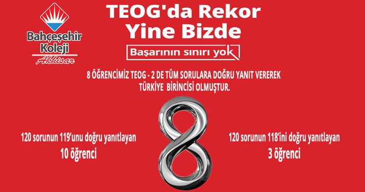 TEOG-2'de 8 Türkiye birincisi ile büyük başarı