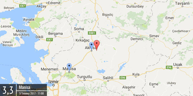 Akhisar'da 3.3 şiddetinde deprem meydana geldi