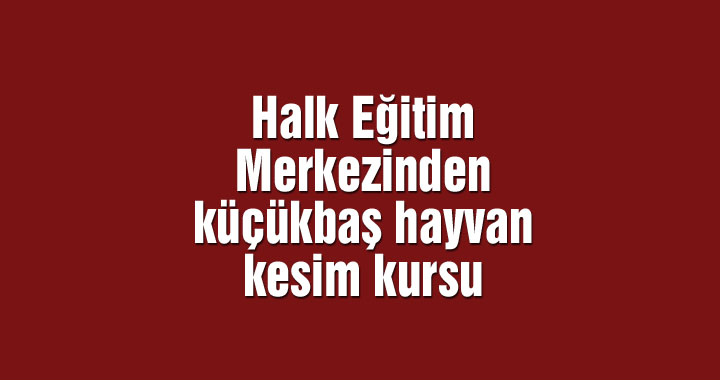 Halk Eğitim Merkezinden küçükbaş hayvan kesim kursu