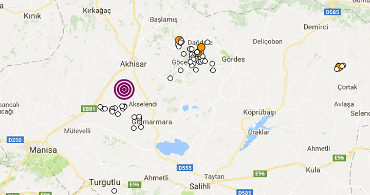 Akhisar'da 3.9 şiddetinde deprem meydana geldi