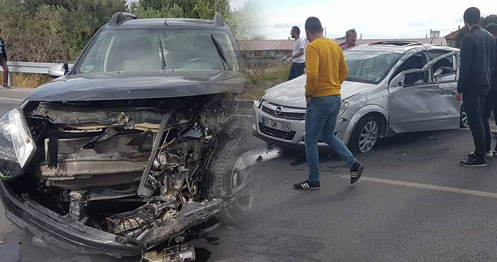 Medar kavşağında feci kaza 1 yaralı!