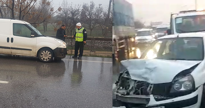 Akhisar’da yağmur zincirleme kazayı beraberinde getirdi