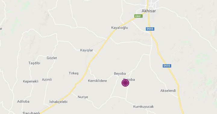 Akhisar'da dün gece 3.6 şiddetinde deprem meydana geldi