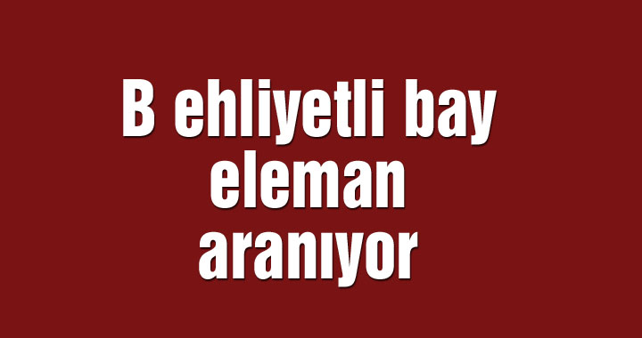 B ehliyetli bay eleman aranıyor