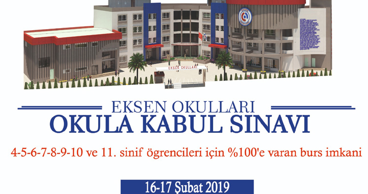 Eksen Okulları, okula kabul ve bursluluk sınavı tarihleri belli oldu