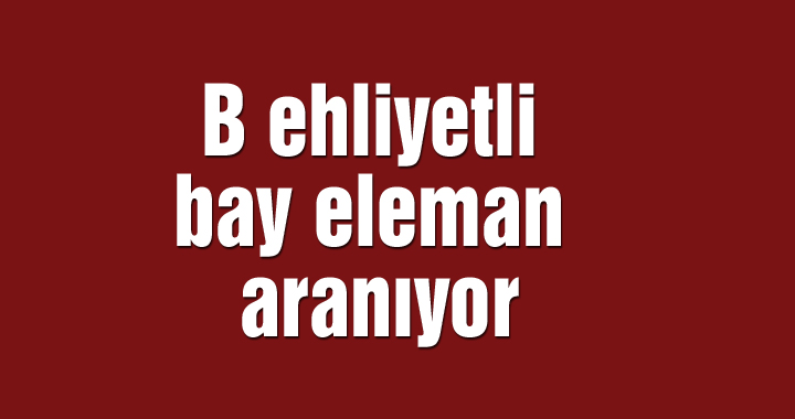 B ehliyetli bay eleman aranıyor