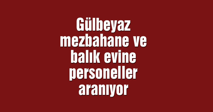 Gülbeyaz mezbahane ve balık evine personeller aranıyor