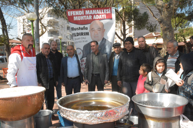 Efendi Mahallesi Muhtar adayı Mustafa Yıldırım'ın lokma hayrı