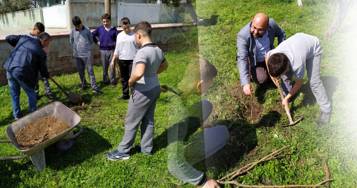 Süleymanlı Şehit Mehmet Dönmez Ortaokulu’ndan, Her Öğrenciye Bir Ağaç Projesi