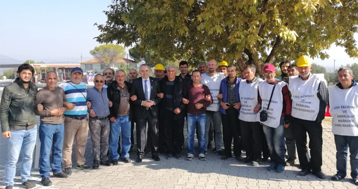 Ahmet Vehbi Bakırlıoğlu, direnişteki madencileri ziyaret etti