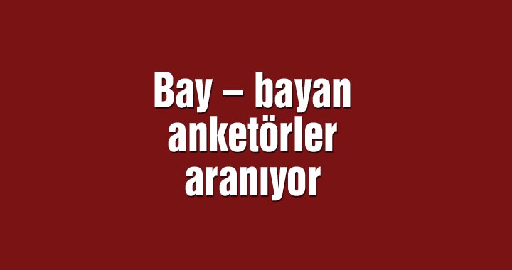 Bay – bayan anketörler aranıyor