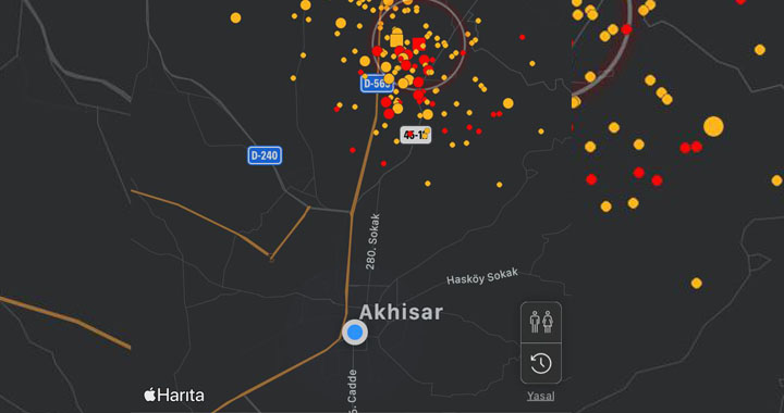 Akhisar'da dün gece art arda 5 artçı deprem