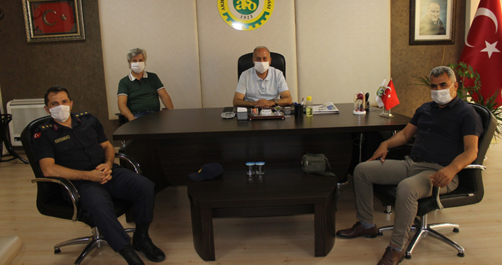 Akhisar Jandarma Komutanı ve Tarım Müdürü ATSO’yu ziyaret etti
