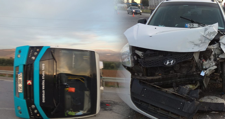 Otomobil ile minibüs çarpıştı 7 yaralı